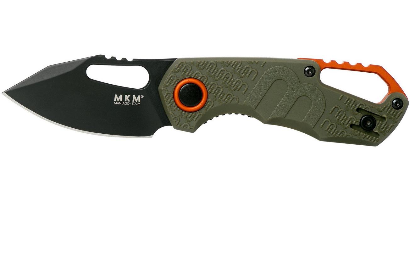 MKM Isonzo FX03-3PGO Clip Point OD Green FRN, Black Blade zakmes, Jesper Voxnaes design