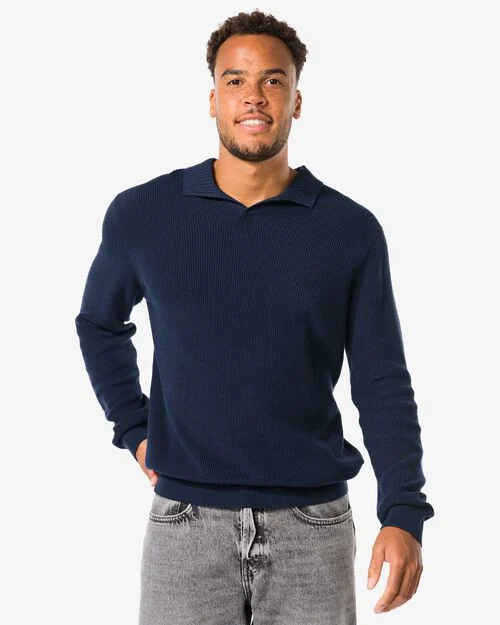 pull col roulé homme bleu foncé
