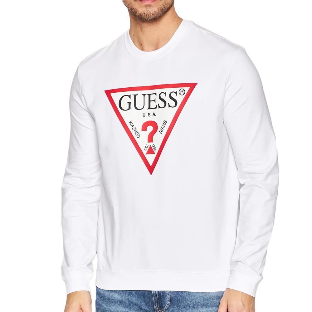 Guess Sweat Blanc Homme Guess Triangle Logo