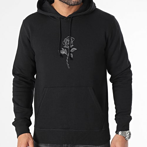 Sweat Capuche White Eclipse Barbed Outline Noir Blanc
