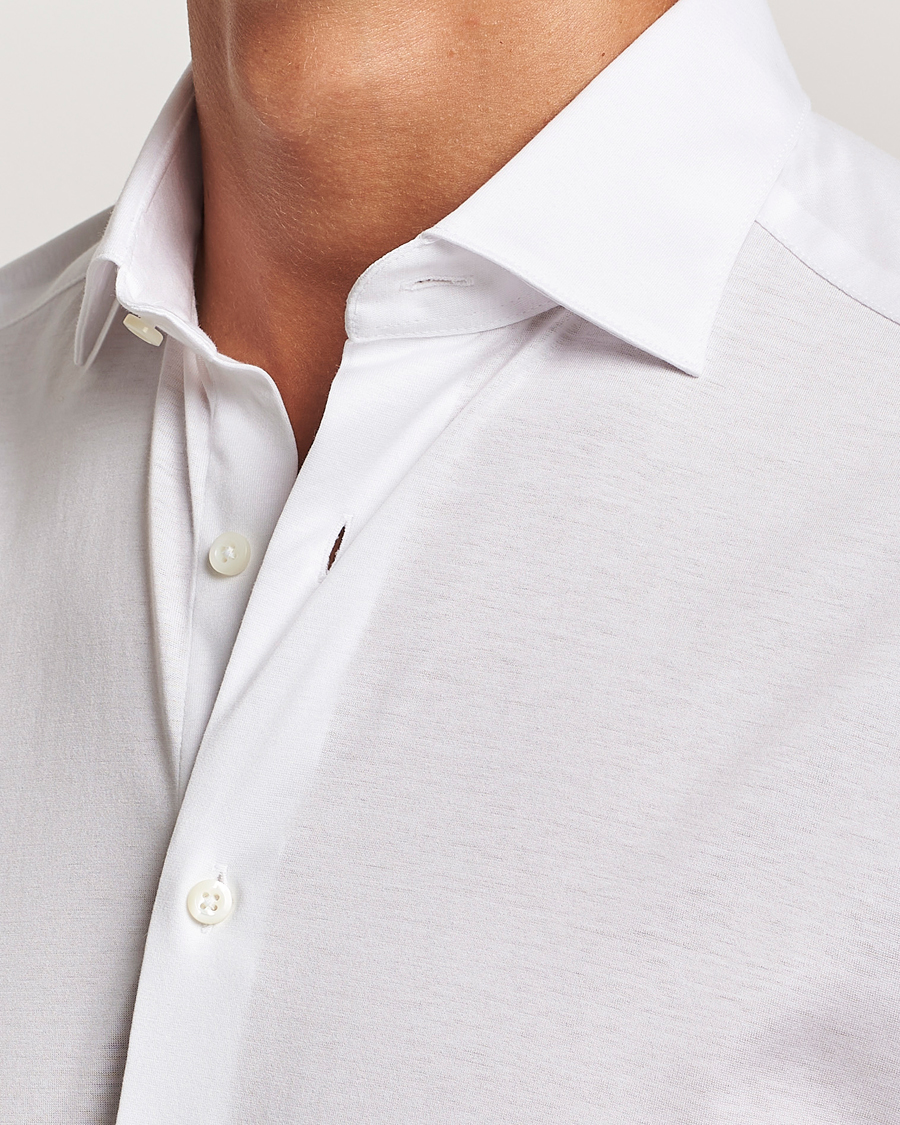 Stenströms Slimline Stretch Jersey Shirt White