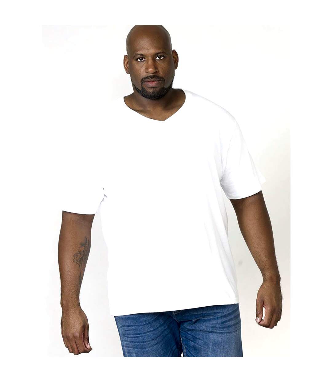 Duke - T-shirt col V SIGNATURE-1 - Homme (Blanc) - UTDC166