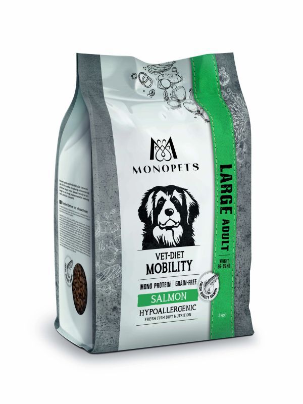 Monopets Large Vet-Diet Mobility  Hypoallergeen Monoprotein - Hondenvoer - 12.5 Kilogram - zalm