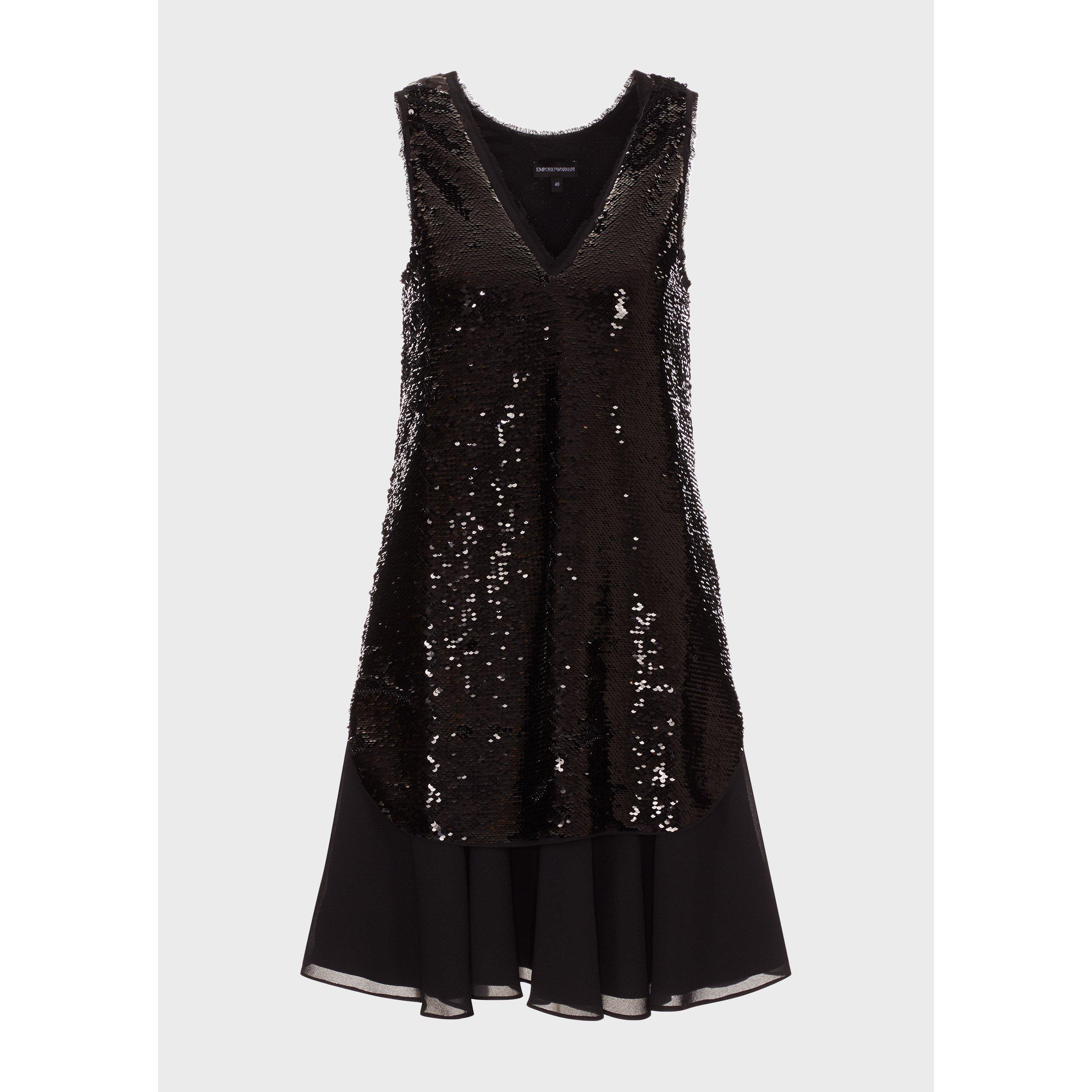 Emporio Armani Layered Sequin Tank Mini Dress