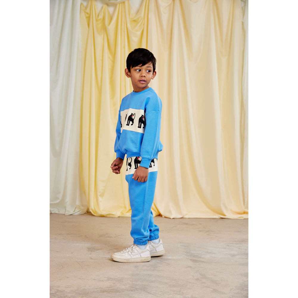 Køb Mini Rodini Blue Panther Panel Sweatshirt