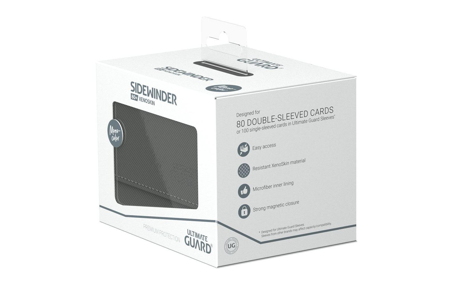 Kartenbox XenoSkin Sidewinder Monocolor 80+ GrauHochwertige Box für Sammelkarten in Standardgrösse