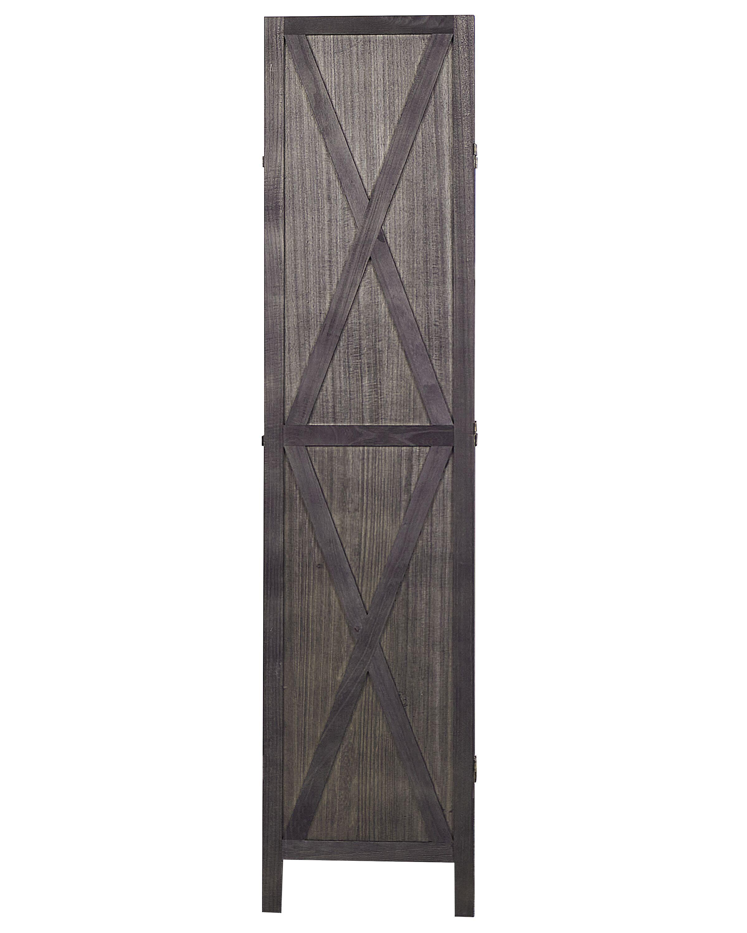 Roomdivider met 4 panelen RIDANNA Donkerbruin 163 cm 170 cm