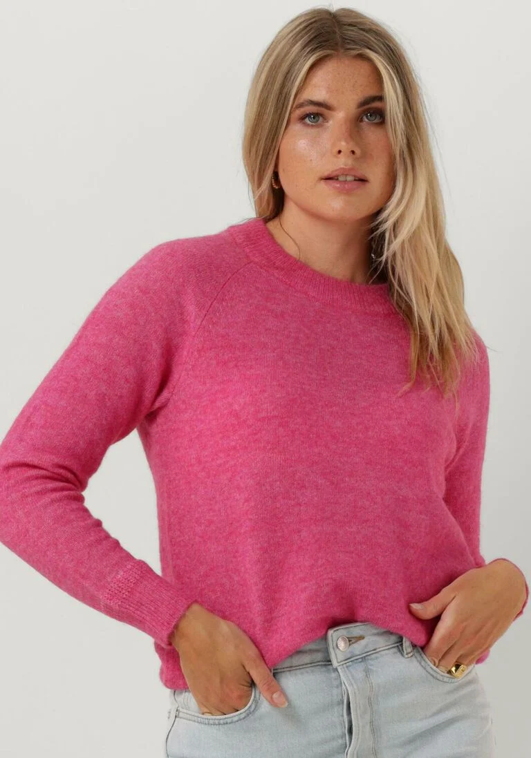 SELECTED FEMME fuchsia selected femme trui slflulu ls knit o-neck b