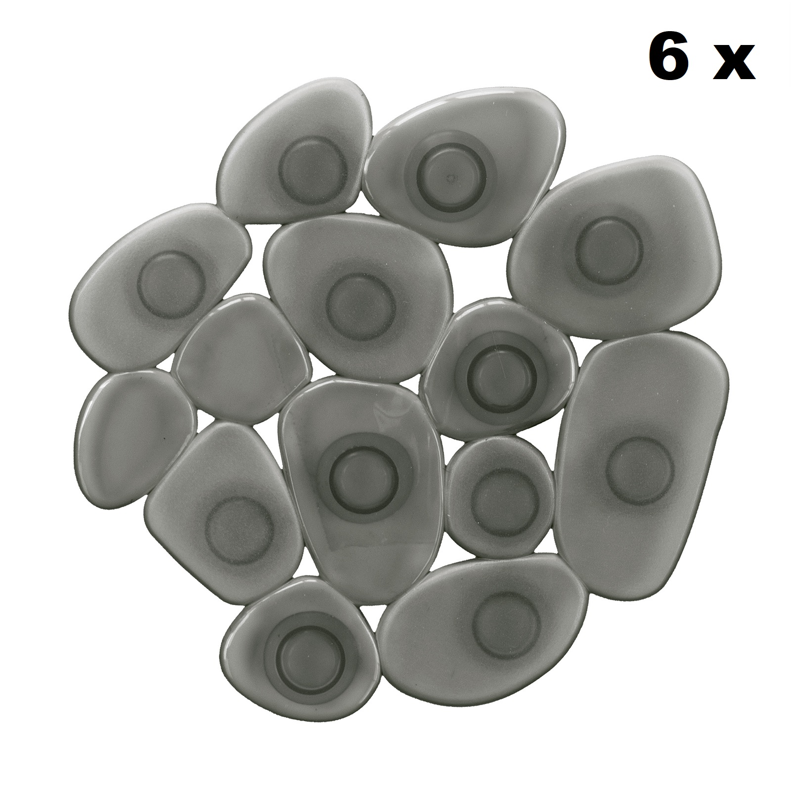 Kleine Wolke 6er Set-Anti-Rutsch-Sticker - weiß - Steinoptik