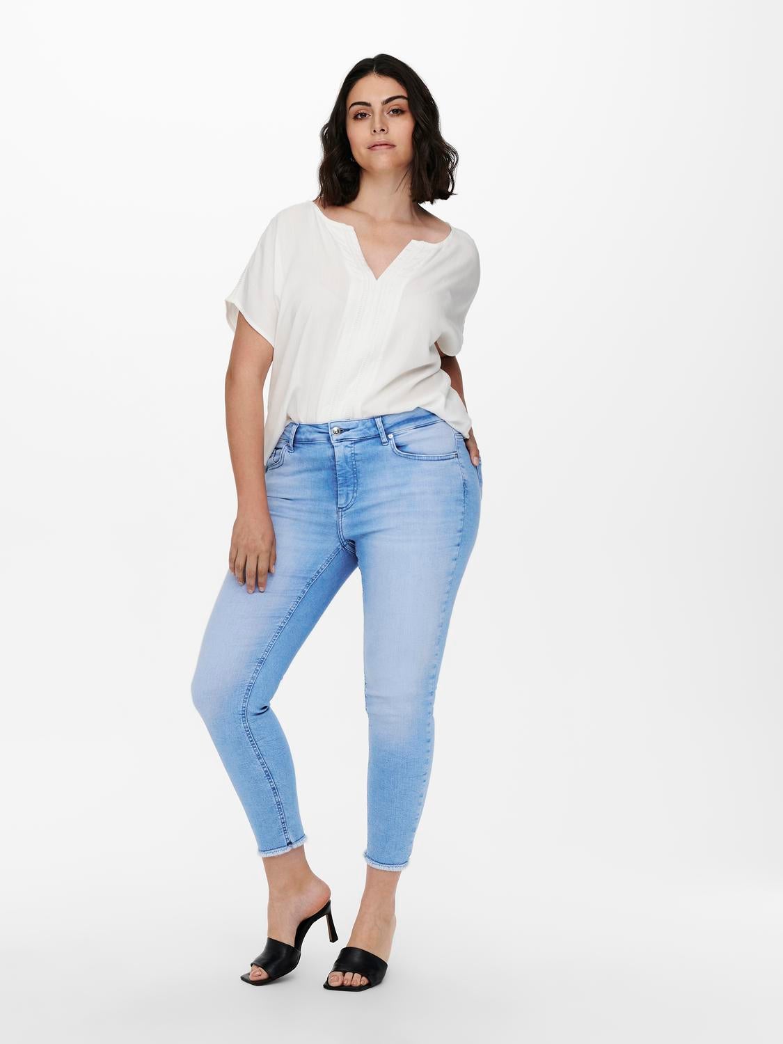 CARWILLY Mittlere Taille Skinny Fit Jeans Light Blue Denim
