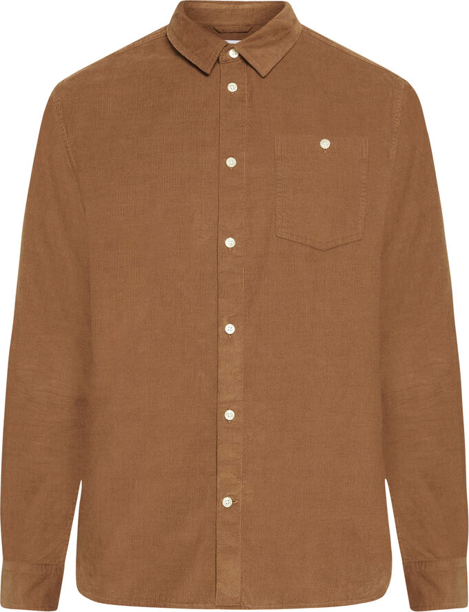 Knowledge Cotton Apparel Regular fit corduroy shirt - GOTS/Vegan Dachshund