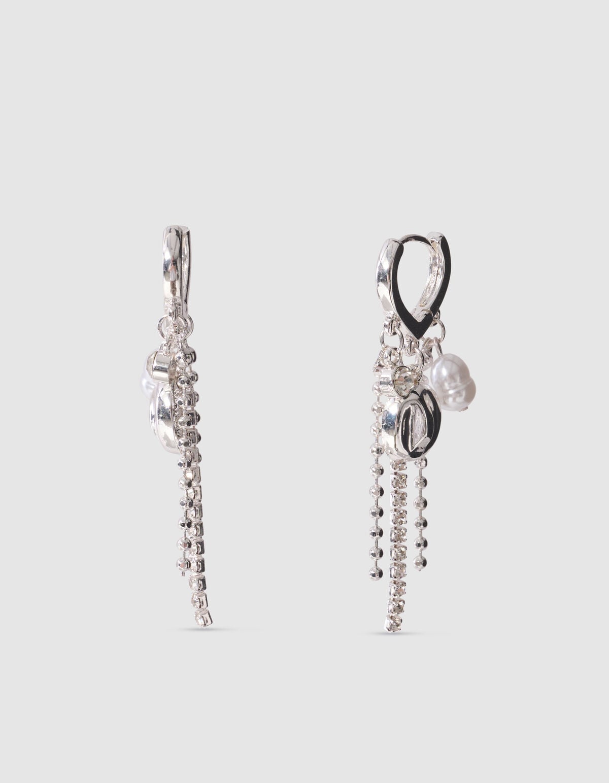 Strass Charm Oorbellen Zilver