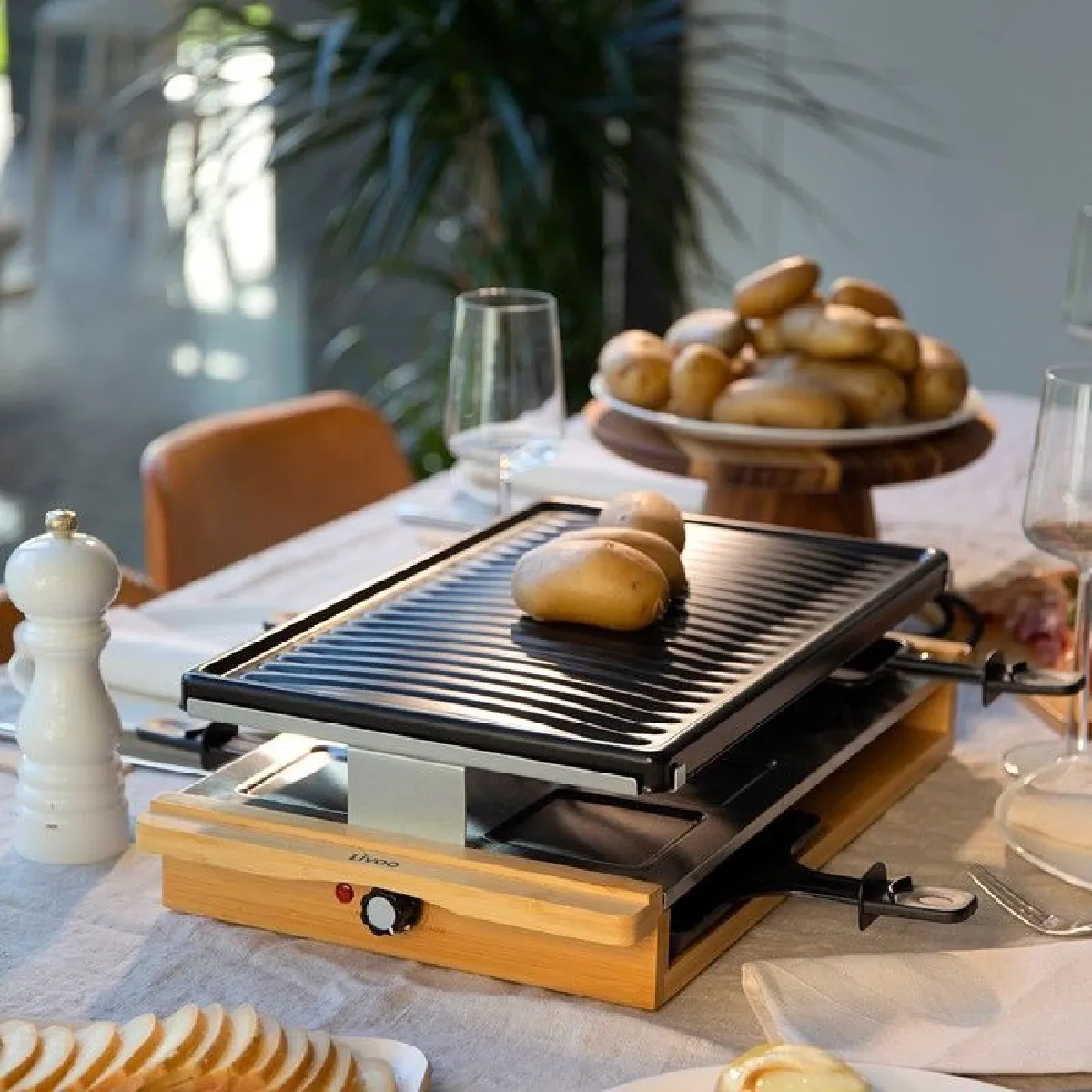 Livoo Raclette-Grill-Plancha Bois