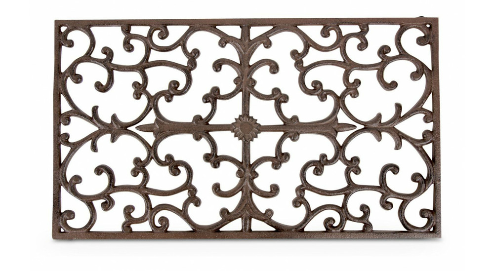 Paillasson rectangulaire fonte marron 65x2x37cm