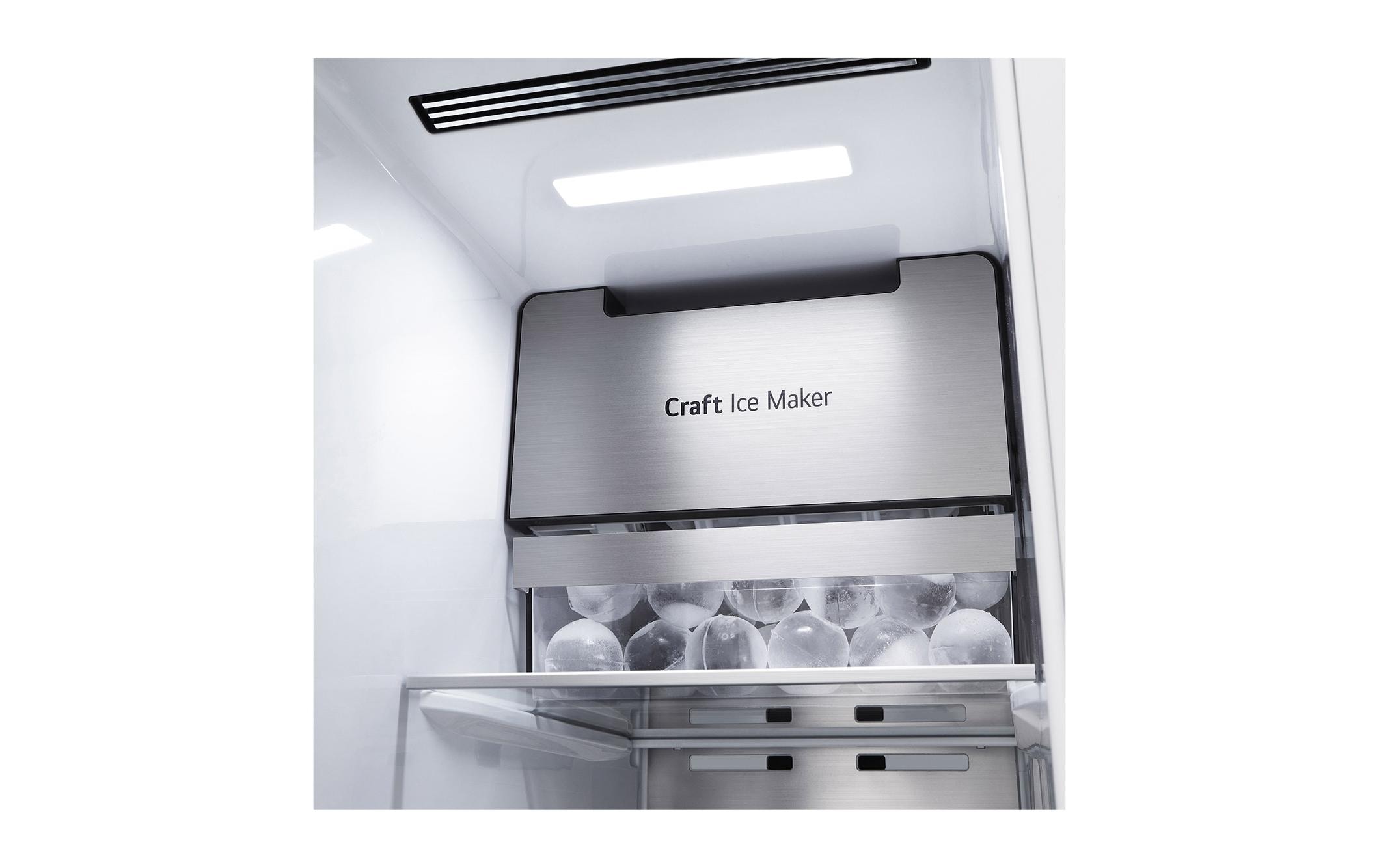 Foodcenter GSXV90BSDE Brushed Steel<br>Side by Side Kühlgerät mit Fenster und Innenbeleuchtung