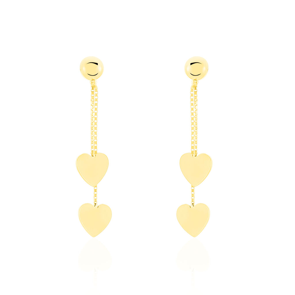 Boucles D'oreilles Pendantes Anne-maudae Pendantes Coeurs Or Jaune