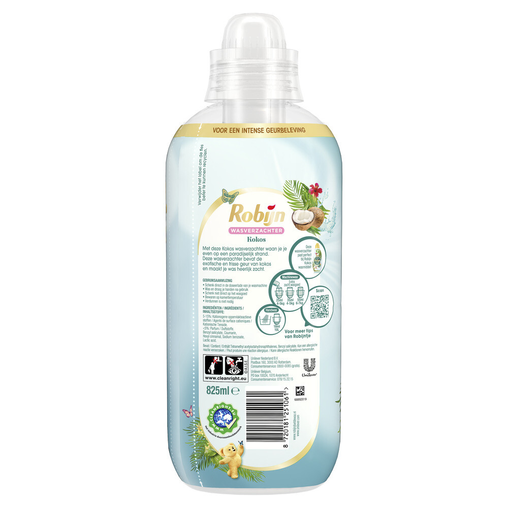 8x Robijn Wasverzachter Kokos Sensation 33 Wasbeurten825 ml