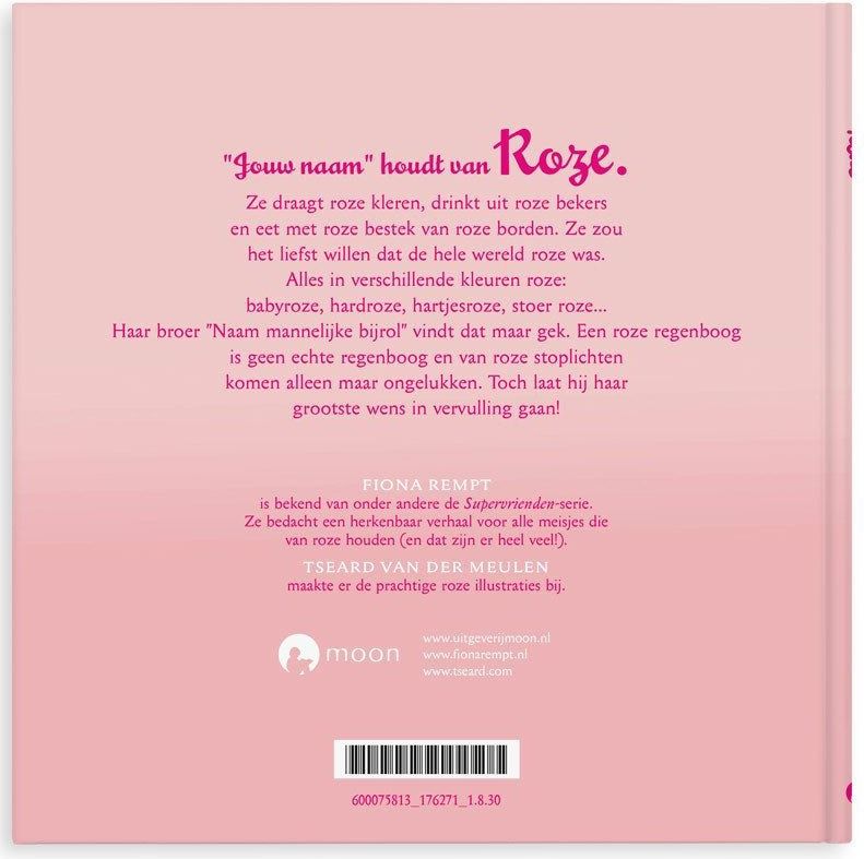 Boek met naam en foto - ROZE - Hardcover