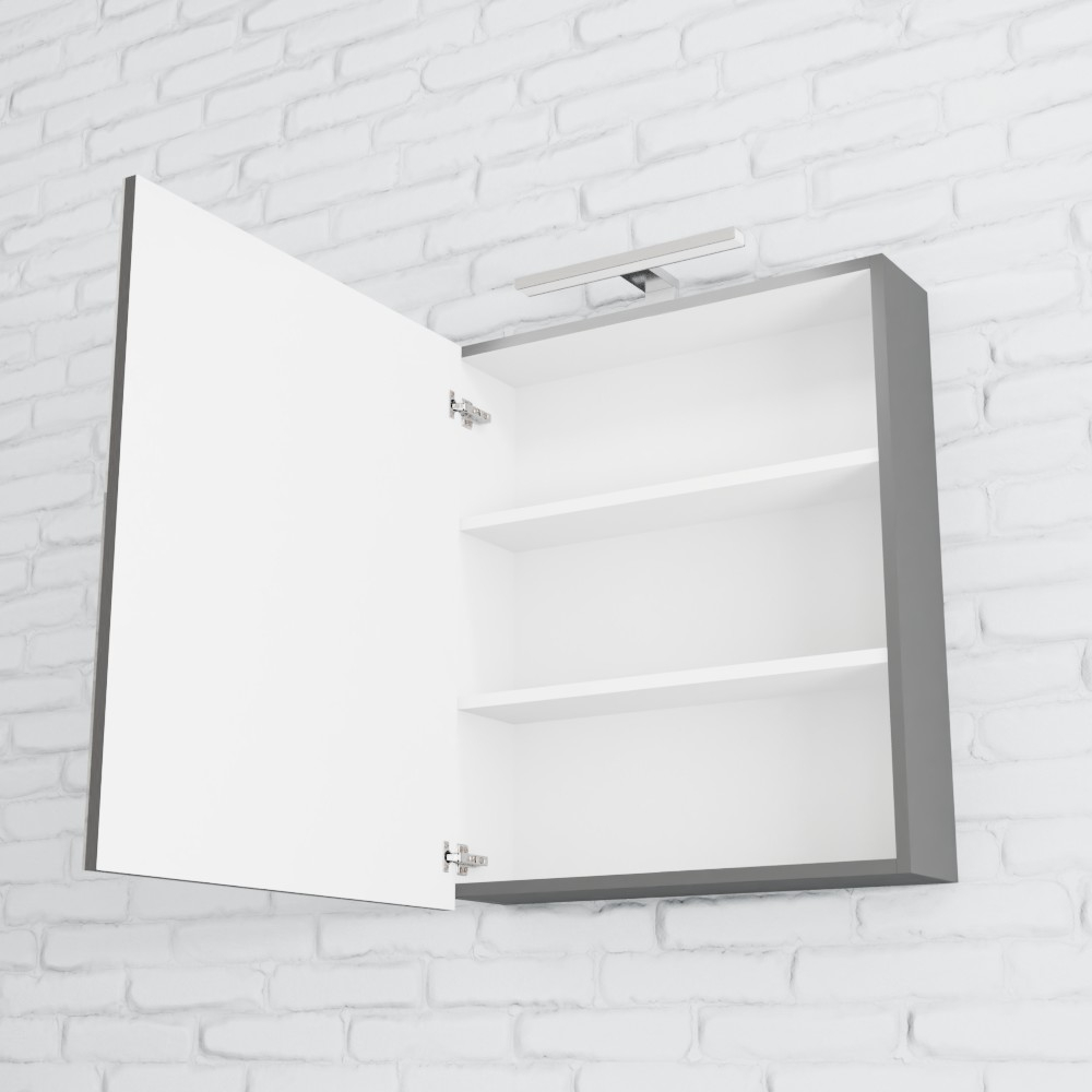 Zaro Beam spiegelkast antraciet 60x70x16cm 1 deur