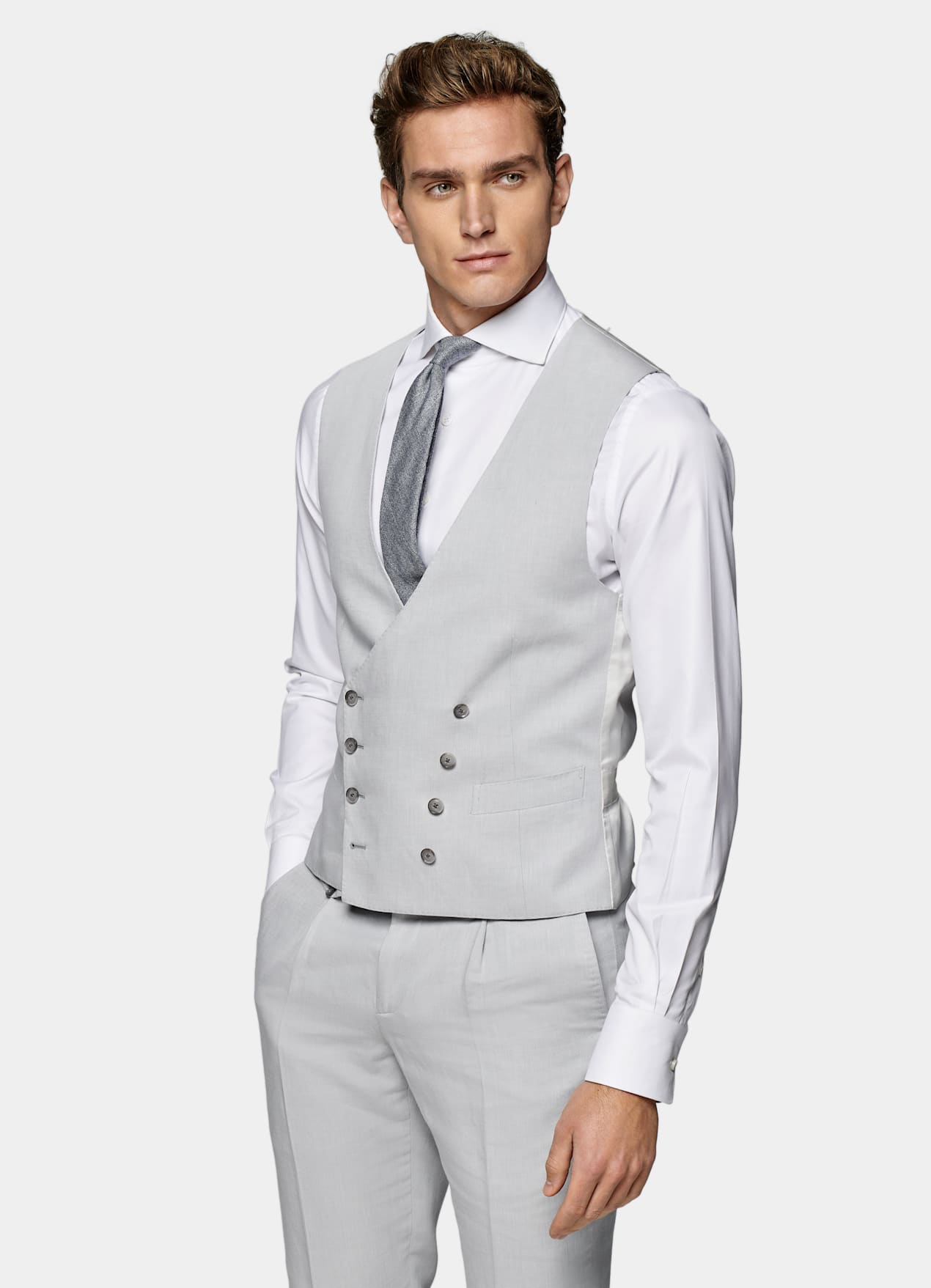 Gilet de costume gris clair