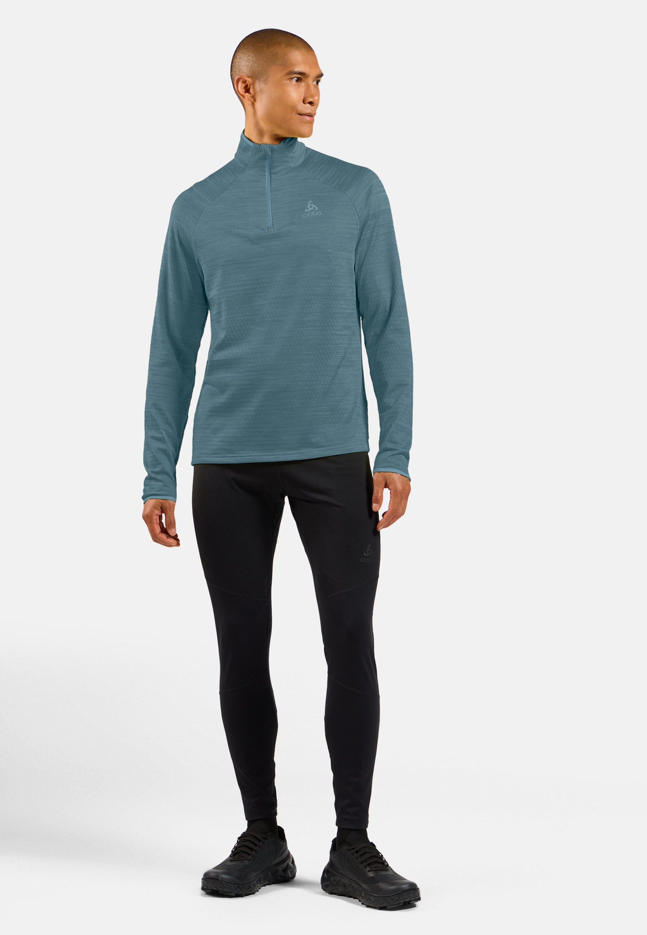 Herren Run Easy Mid Layer Oberteil in provincial blue melange