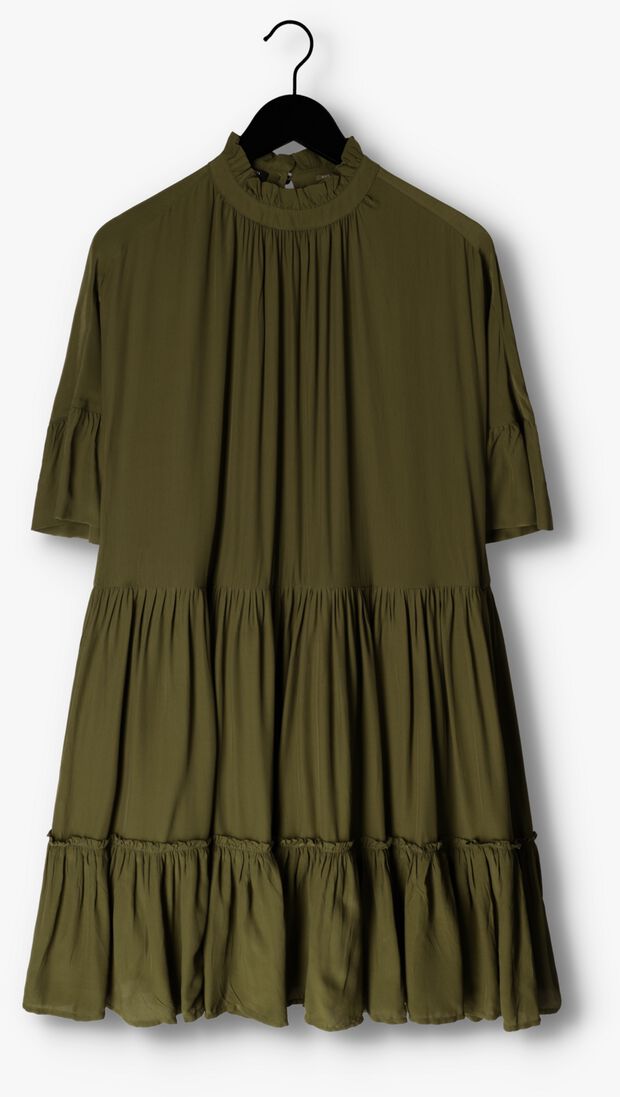 SCOTCH & SODA groene scotch & soda mini jurk short dress with ruffle sleeve detail
