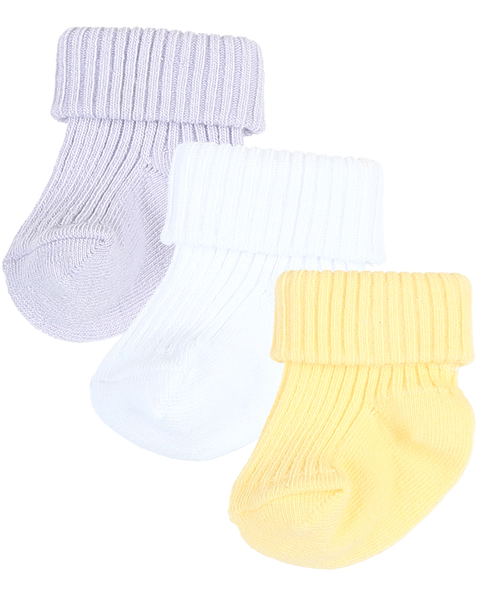 Babysöckchen 3er Pack RIPPE in vanille/flieder