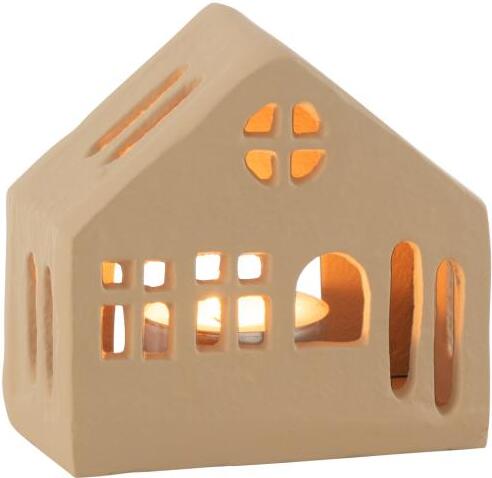J-Line waxinelichthouder beige9 x 5 x 9 cm