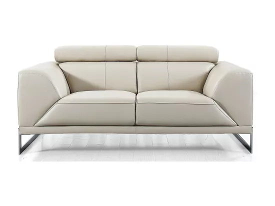 Canapé 2 places Cuir HAVANA Beige - Angle Droit