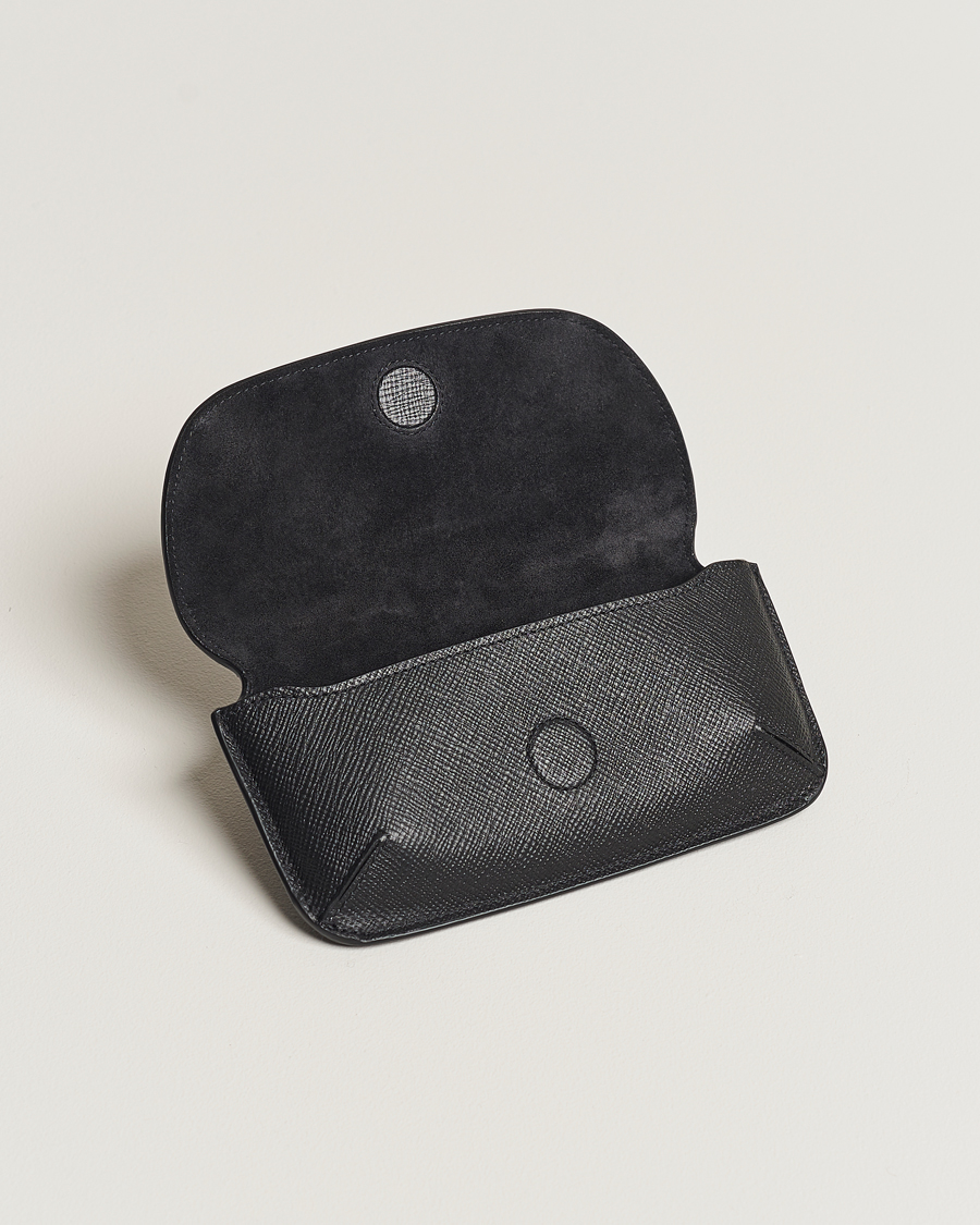 Smythson Panama Hard Sunglasses Case Black