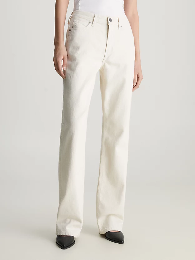 Calça jeans bootcut de cintura média e modelagem relaxada