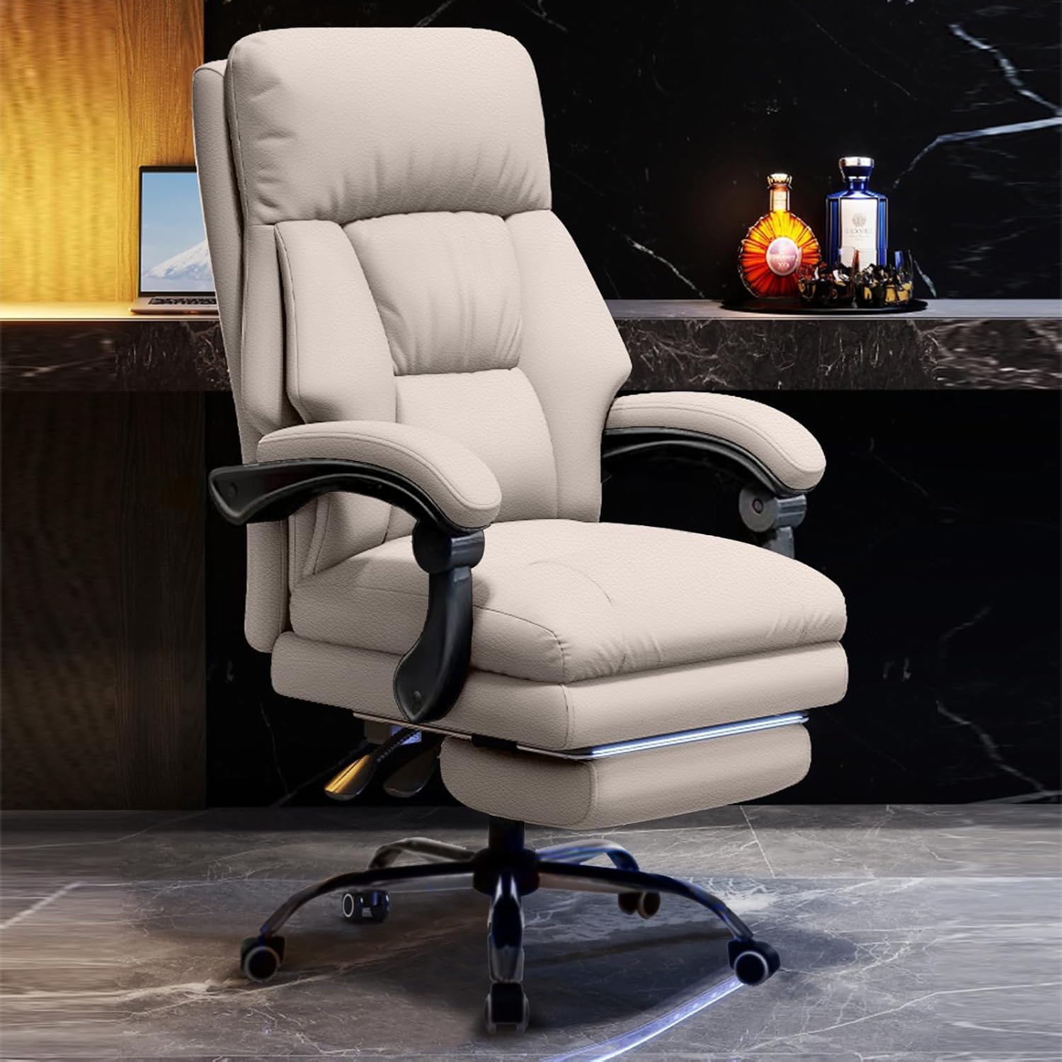 Bürostuhl mit Beinstütze Chefsessel mit Rollen Computer-Gaming-Stühle mit hoher Rückenlehne Verstellbarer, ergonomischer Arbeitsstuhl mit Neigungsfunktion für das Homeoffice XG2065767