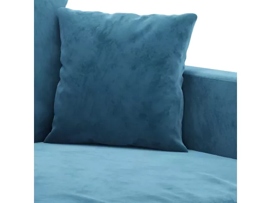 Ensemble de canapés 3 pièces avec coussins Bleu Velours
