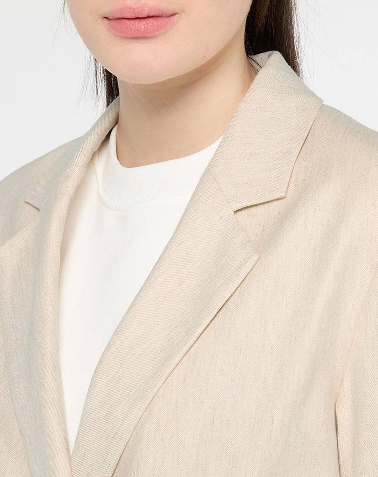 Scotch & Soda Blazer en Lin mélangé écru