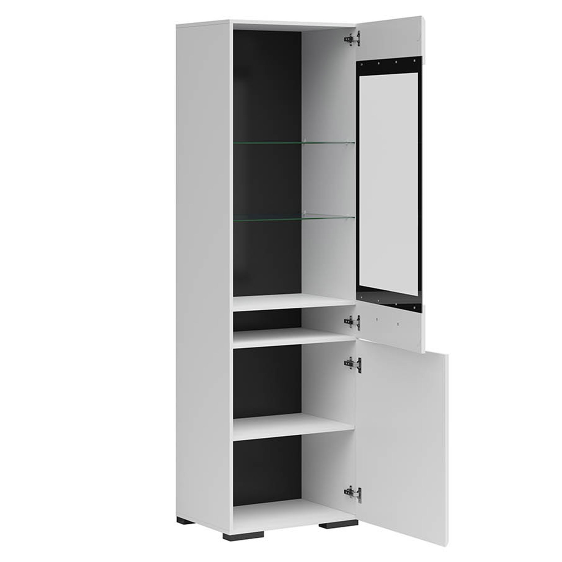 Vitrine - weiß Hochglanz - 2 Türen - 60 cm breit