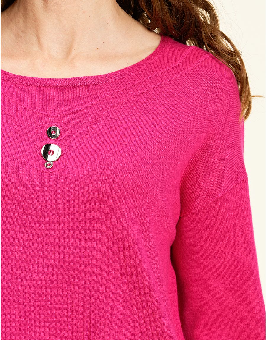 Pull tunique fuchsia