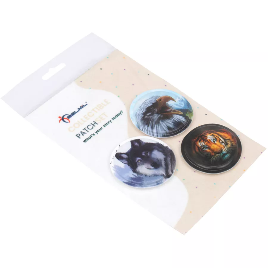Belmil Patch Belmil Patches mit Klettverschluss Set 3-teilig Wolf