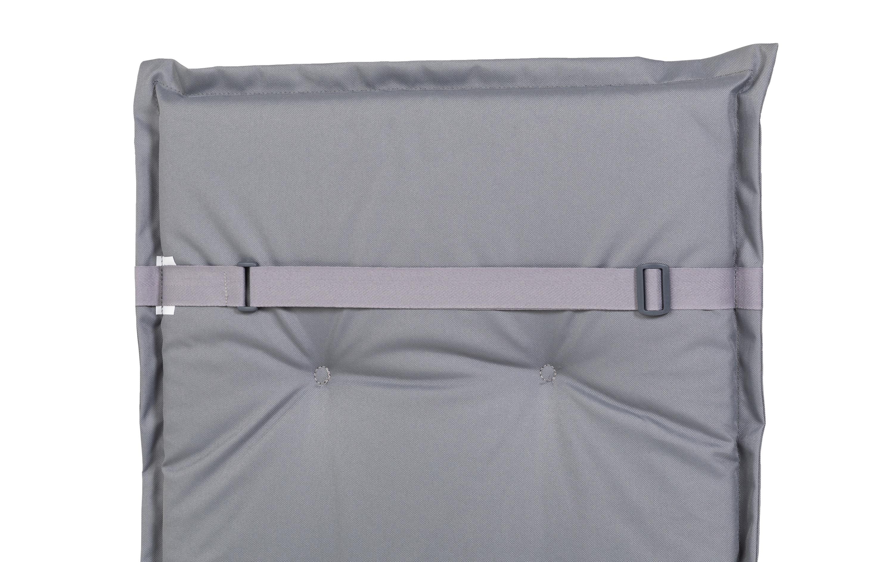 Stuhlauflage Hochlehner Outdoor 118 x 50 x 5 cm, GrauSitzkissen für Gartenstühle mit hoher Rückenlehne