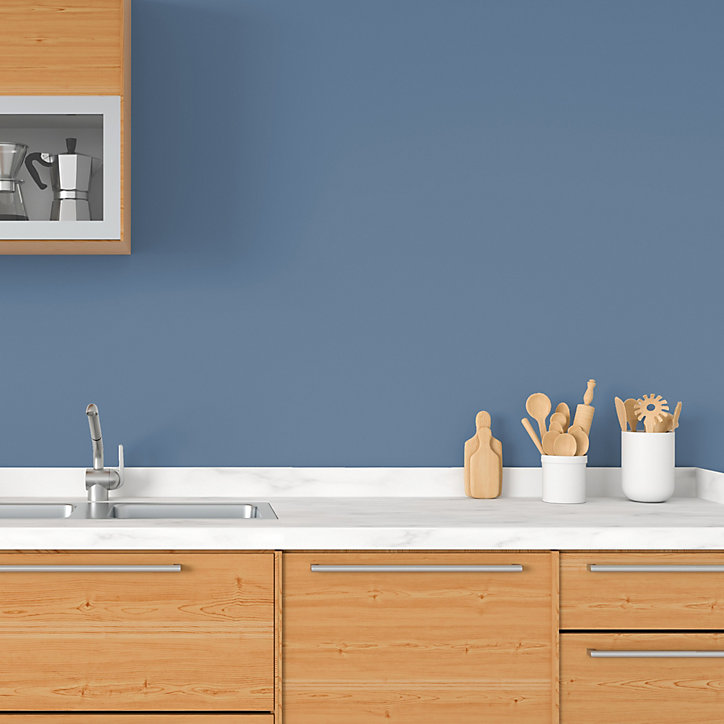 Peinture murs et plafonds Cuisine et bains satin bleu fjord Tollens 2 L
