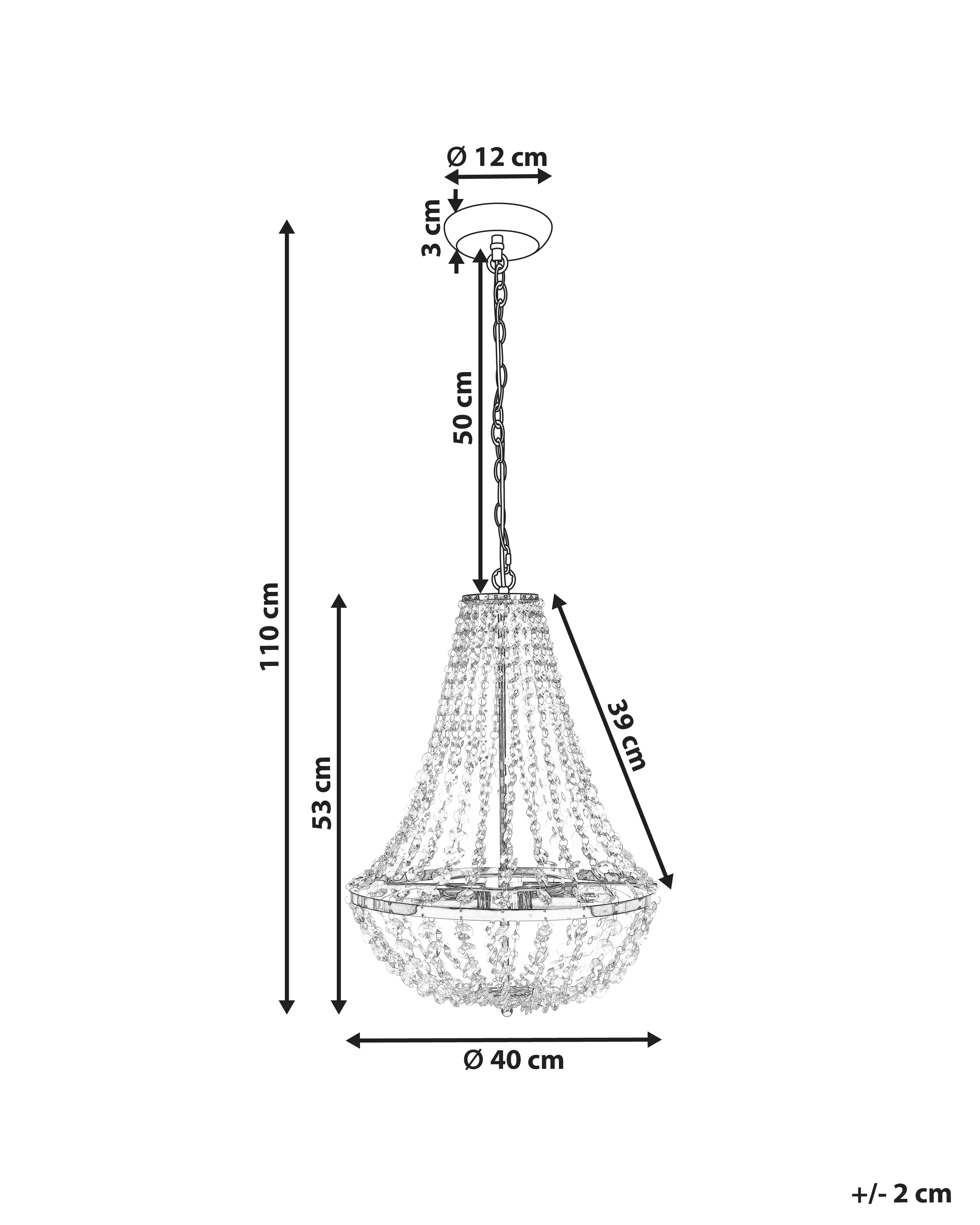Kroonluchter DIAMANTE Metaal Goud