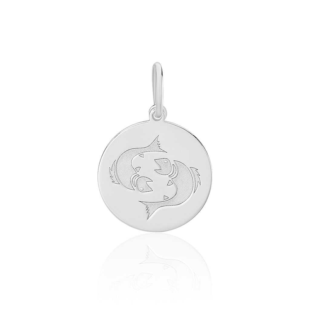 Pendentif Zodiaque Rond Argent Blanc