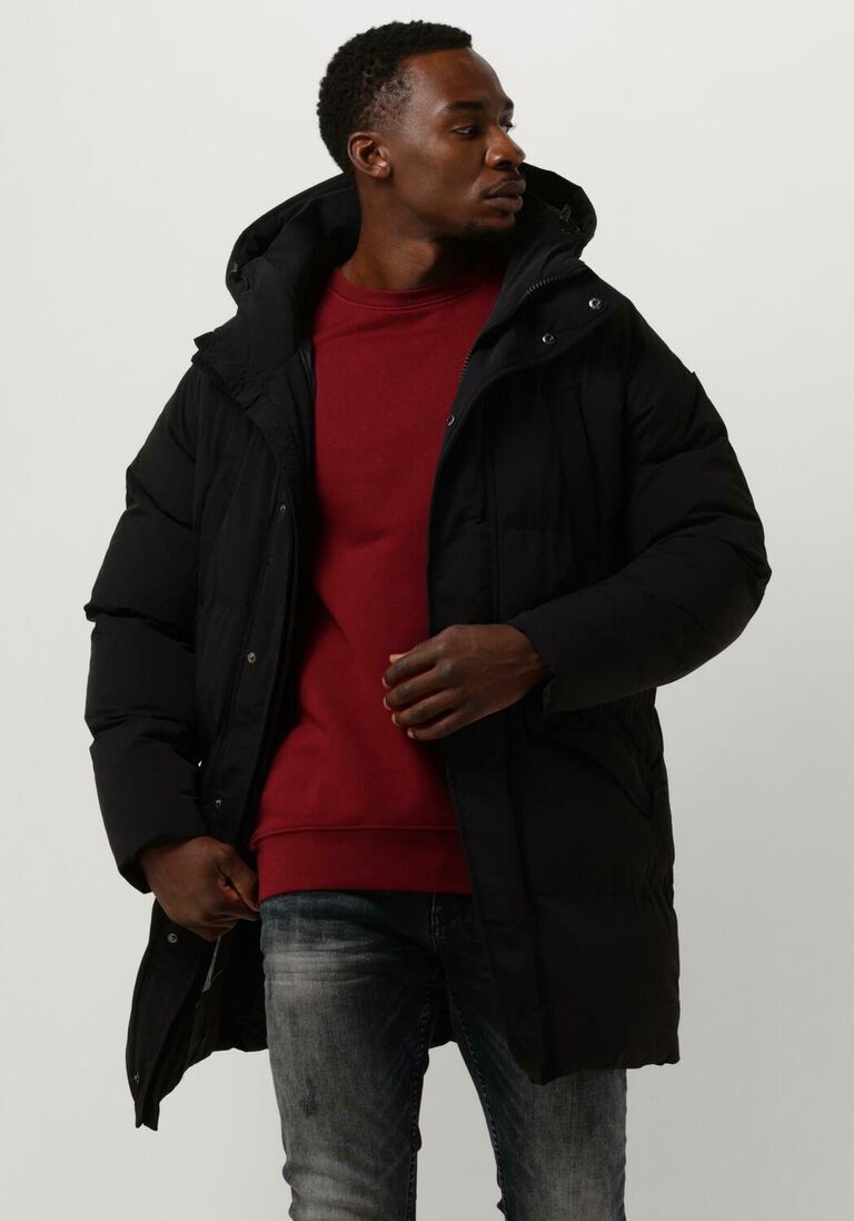 PUREWHITE zwarte purewhite jack long padded jacket with pockets
