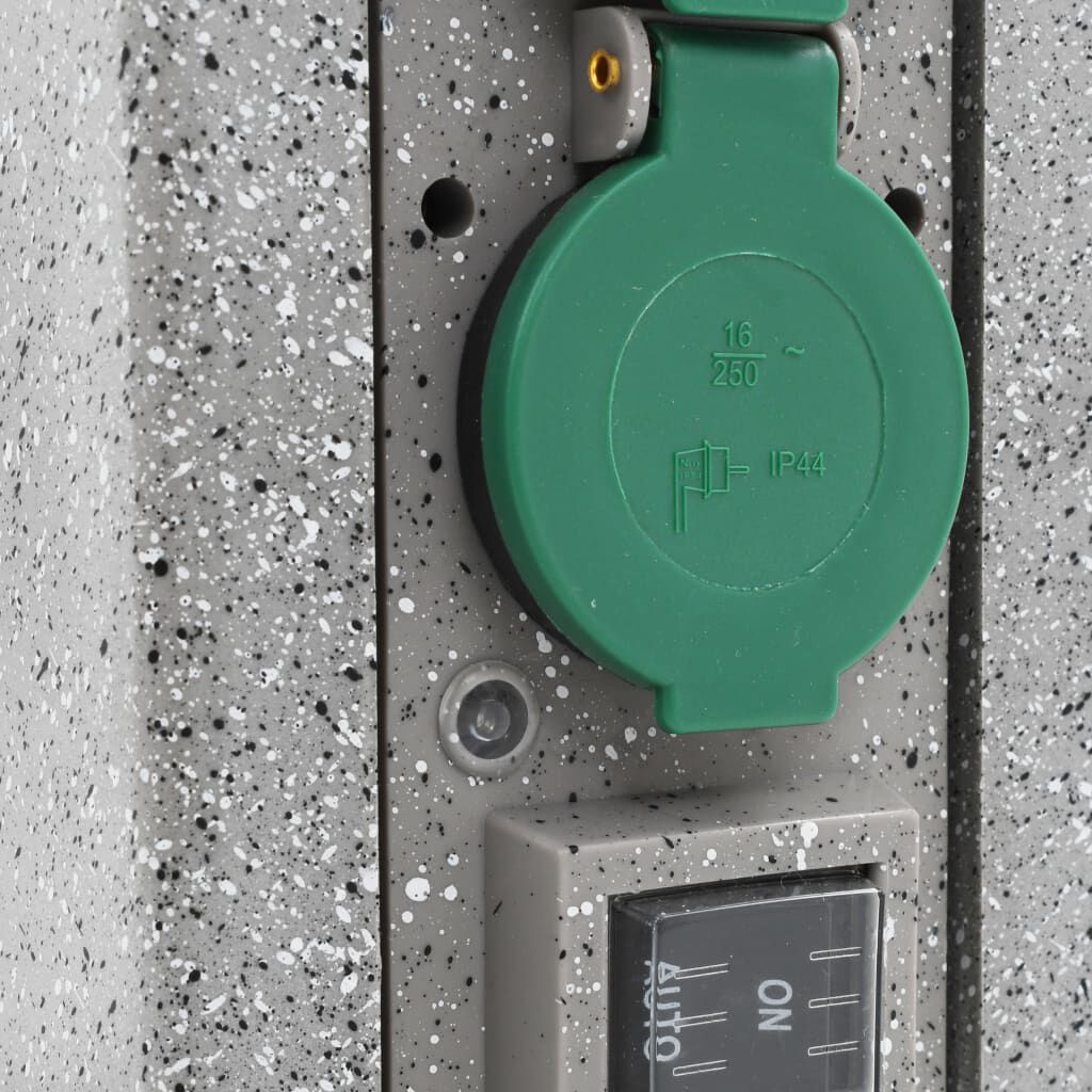 vidaXL Tuinstopcontact met schemersensor, zuil, kunststof