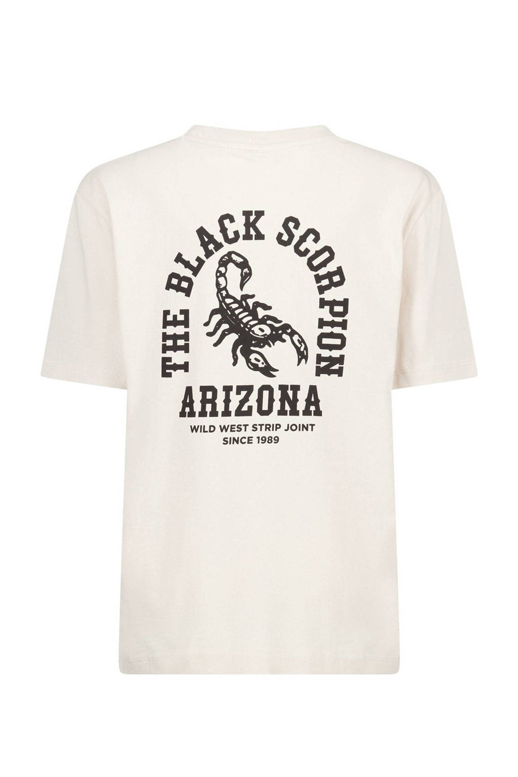 America Today T-shirt met backprint ecru
