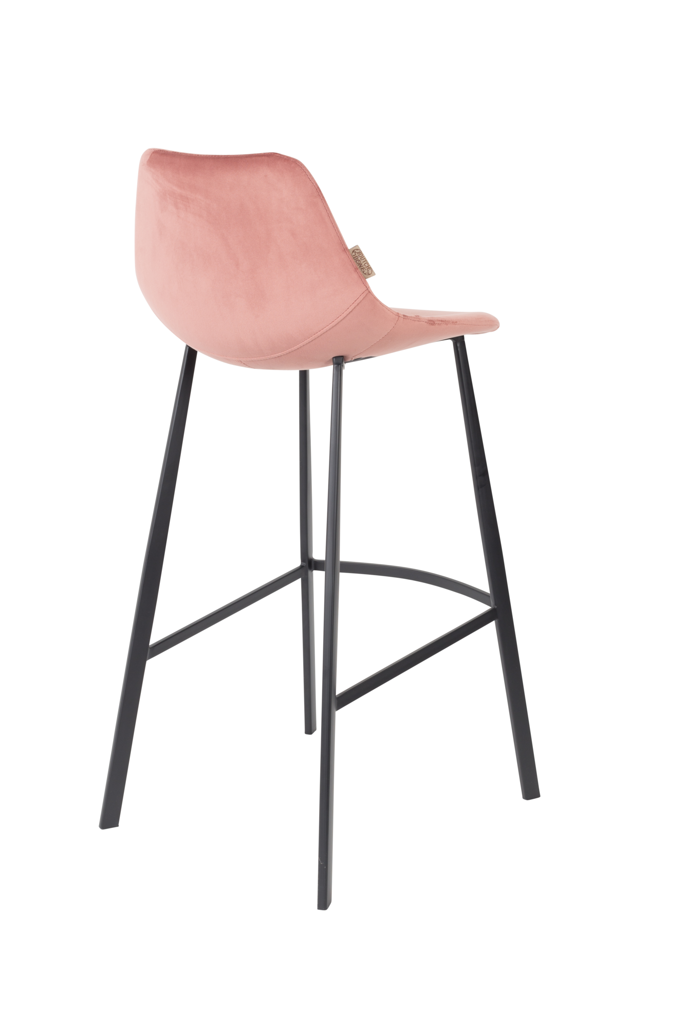 Dutchbone Franky Barkruk Velvet 80 cm Roze