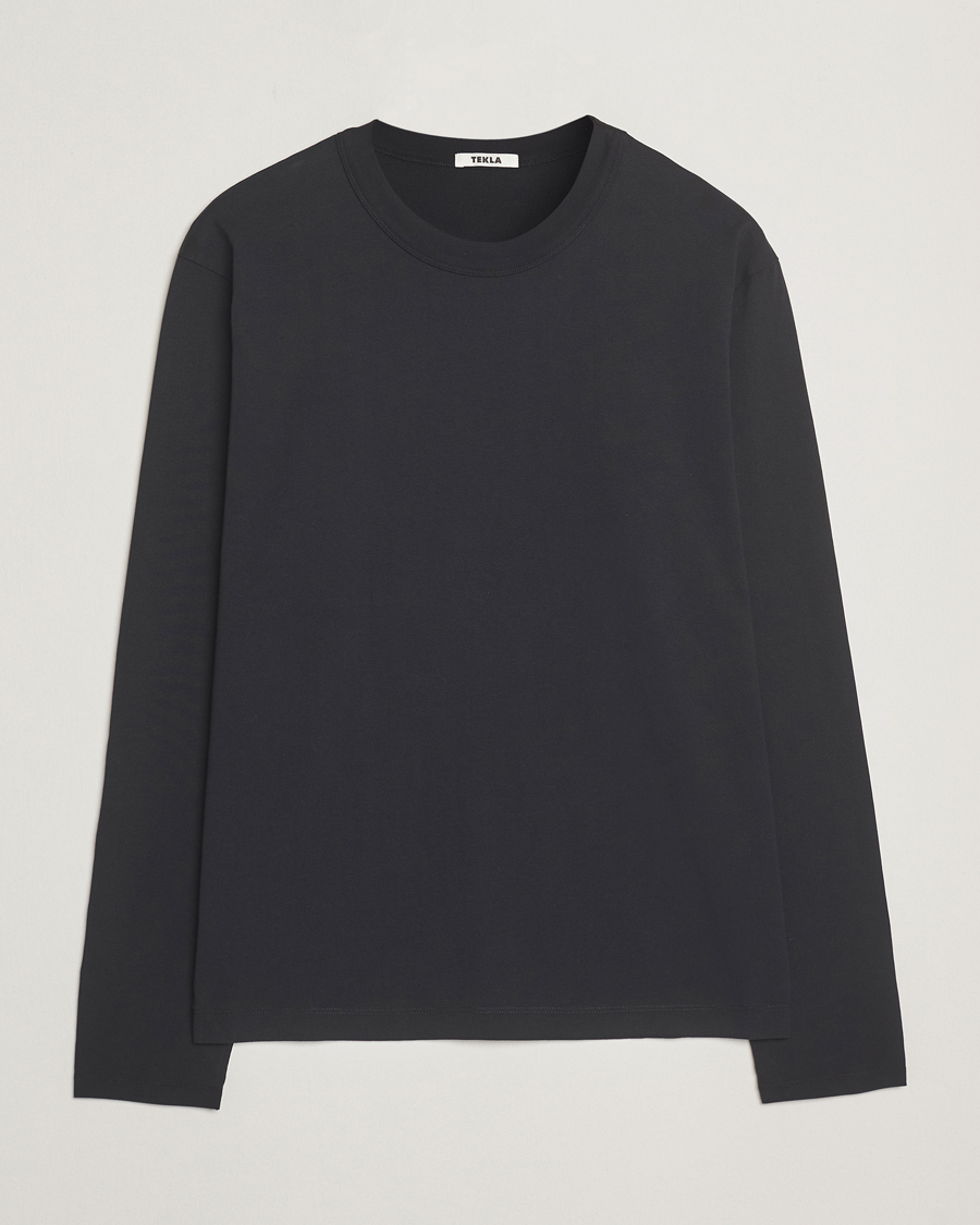 Tekla Organic Cotton Long Sleeve T-Shirt Black
