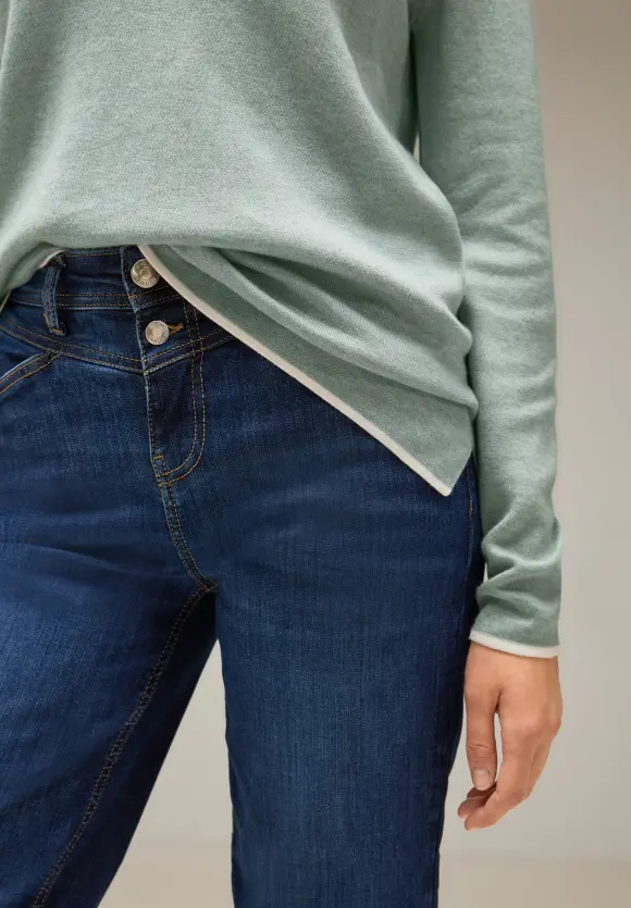 Pullover mit V-Ausschnitt - wave green melange