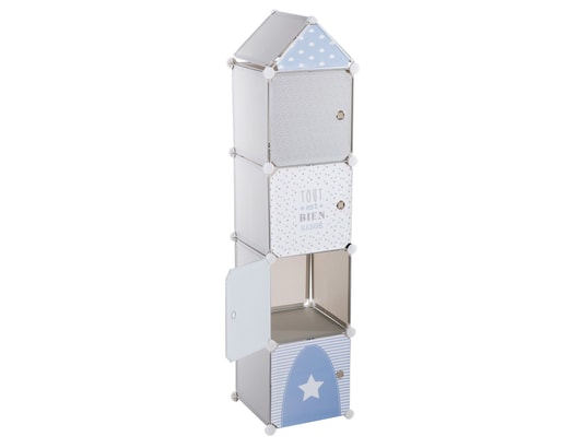 ATMOSPHERA - Meuble de rangement enfant colonne - 34 x h. 140 cm - bleu