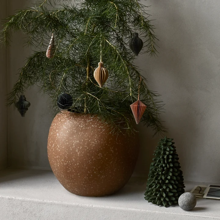 Broste Copenhagen - Christmas Mix Deko-Anhänger, Ø 9 x H 10 cm, thyme (4er-Set)
