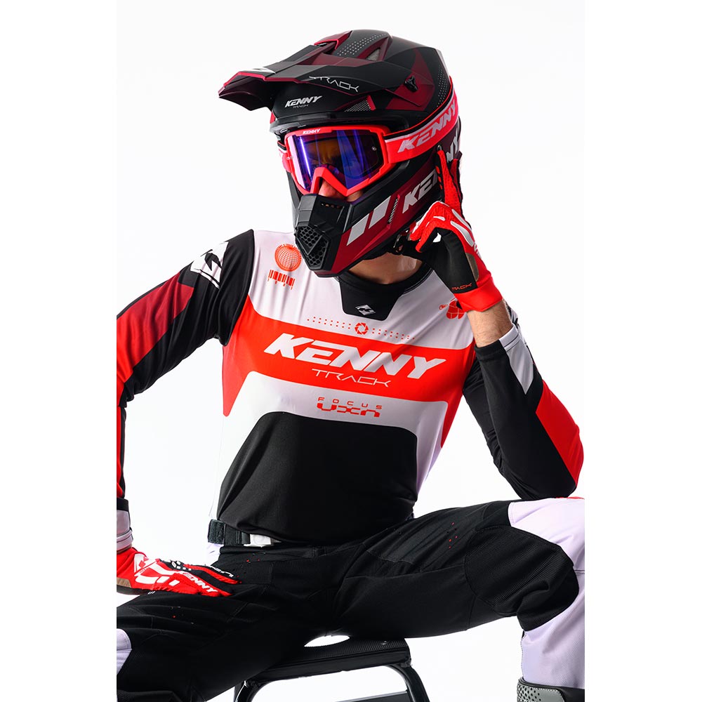 Kenny - Maillot Track Focus Noir / Rouge / Blanc